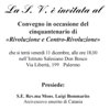 PALERMO: CONVEGNO IN OCCASIONE DEL CINQUANTENARIO DI RIVOLUZIONE E CONTRO-RIVOLUZIONE