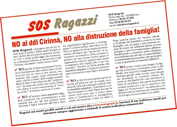 Campagna SOS Ragazzi